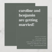 Sage Green Modern Minimalist All in One Wedding Kaart (Voorkant / Achterkant)