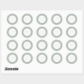 Sage Green Modern Minimalist Botanical Wedding Ronde Sticker (Vel)