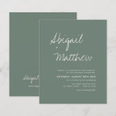 Sage Green Modern Minimalist Handwriting Weddensch (Voorkant / Achterkant)
