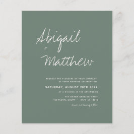 Sage Green Modern Minimalist Handwriting Weddensch
