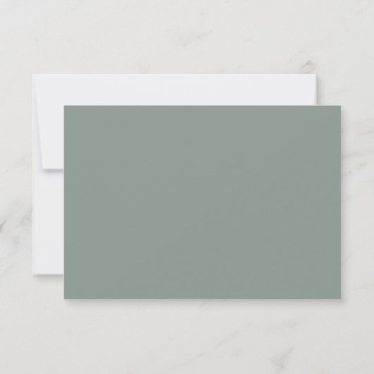 Sage Green Modern Minimalist I Wedding RSVP Kaart (Achterkant)