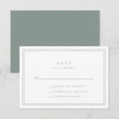 Sage Green Modern Minimalist I Wedding RSVP Kaart (Voorkant / Achterkant)