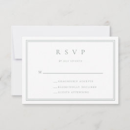 Sage Green Modern Minimalist II Wedding RSVP Kaart