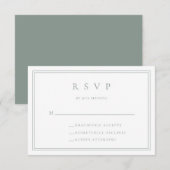 Sage Green Modern Minimalist II Wedding RSVP Kaart (Voorkant / Achterkant)
