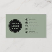 Sage Green Modern Minimalist Photo with QR Code Visitekaartje (Achterkant)