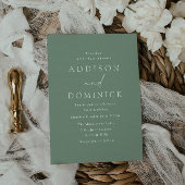 Sage Green Modern Minimalist Wedding Kaart