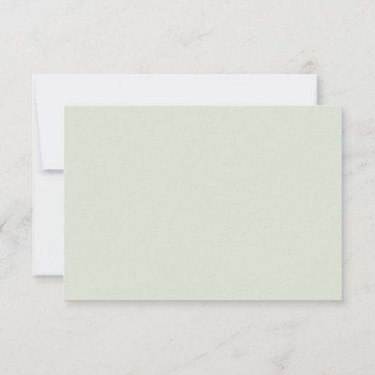 Sage Green Modern Minimalist Wedding RSVP Card (Achterkant)