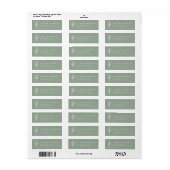 Sage Green Modern Minimalistisch Bloemenboeket Etiket (Full Sheet)