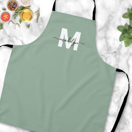 Sage Green Modern Minimalistisch Elegant Monogram Schort