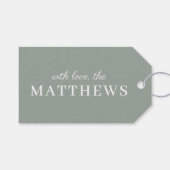 Sage Green | Modern minimalistisch stijlvol elegan Cadeaulabel (Voorkant (Horizontaal))
