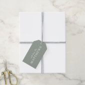 Sage Green | Modern minimalistisch stijlvol elegan Cadeaulabel (Met Touw)