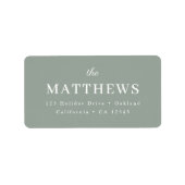 Sage Green | Modern minimalistisch stijlvol elegan Etiket (Voorkant)