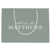 Sage Green | Modern minimalistisch stijlvol elegan Groot Cadeauzakje (Voorkant)