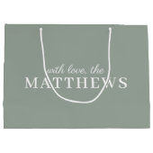 Sage Green | Modern minimalistisch stijlvol elegan Groot Cadeauzakje (Achterkant)