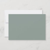 Sage Green Modern Minimalistische Wedding RSVP Kaa (Achterkant)