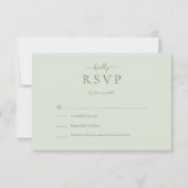 Sage Green Modern Minimalistische Wedding RSVP Kaa Bedankkaart (Voorkant)