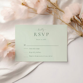 Sage Green Modern Minimalistische Wedding RSVP Kaa Bedankkaart