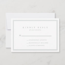 Sage Green Modern Minimalistische Wedding RSVP Kaa Kaartje