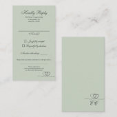 Sage Green Modern Mix and Match Wedding RSVP Card Visitekaartje (Voorkant / Achterkant)
