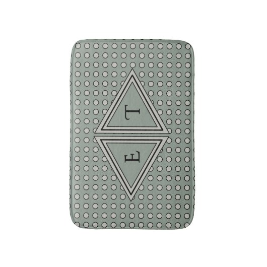 Sage Green Modern Monogram Decor Badmat (Voorkant Verticaal)