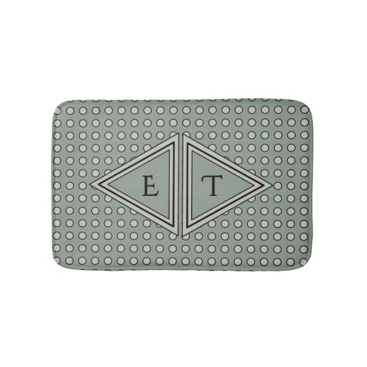 Sage Green Modern Monogram Decor Badmat (Voorkant)