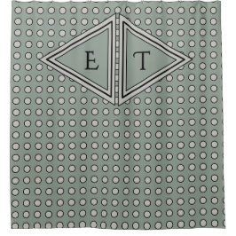 Sage Green Modern Monogram Decor Douchegordijn