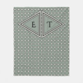 Sage Green Modern Monogram Decor Fleece Deken (Voorkant)