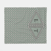 Sage Green Modern Monogram Decor Fleece Deken (Voorkant (Horizontaal))