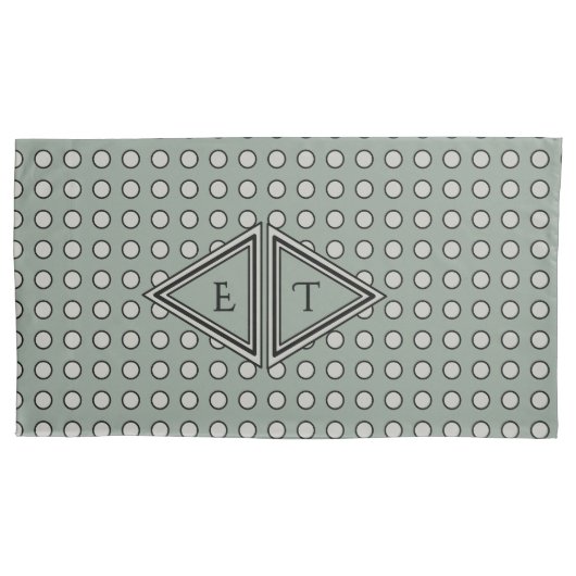 Sage Green Modern Monogram Decor Kussensloop (Voorkant-Links)