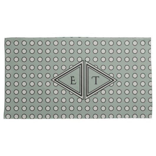 Sage Green Modern Monogram Decor Kussensloop (Voorkant-Rechts)