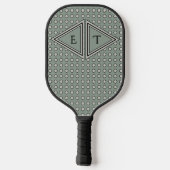 Sage Green Modern Monogram Decor Pickleball Paddle (Achterkant)