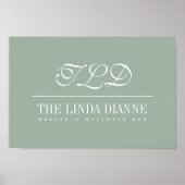 Sage Green Modern Monogram Name Business Poster (Voorkant)