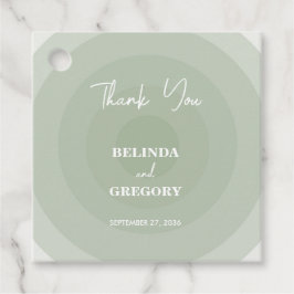 Sage Green Modern Monogram Weddenschap Bedankjes Labels