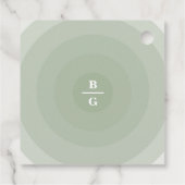 Sage Green Modern Monogram Weddenschap Bedankjes Labels (Achterkant)