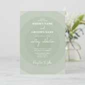 Sage Green Modern Monogram Weddenschap Kaart (Staand voorkant)