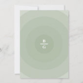 Sage Green Modern Monogram Weddenschap Kaart (Achterkant)