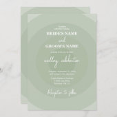 Sage Green Modern Monogram Weddenschap Kaart (Voorkant / Achterkant)