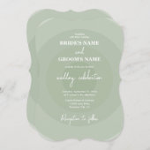 Sage Green Modern Monogram Weddenschap Kaart (Voorkant / Achterkant)