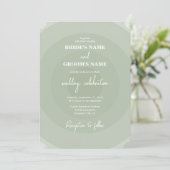 Sage Green Modern Monogram Weddenschap Kaart (Staand voorkant)