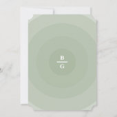 Sage Green Modern Monogram Weddenschap Kaart (Achterkant)