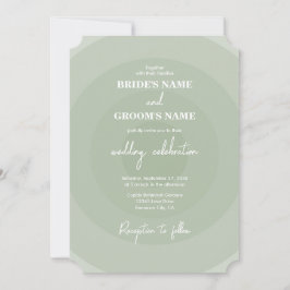 Sage Green Modern Monogram Weddenschap Kaart