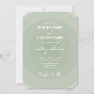 Sage Green Modern Monogram Weddenschap Kaart