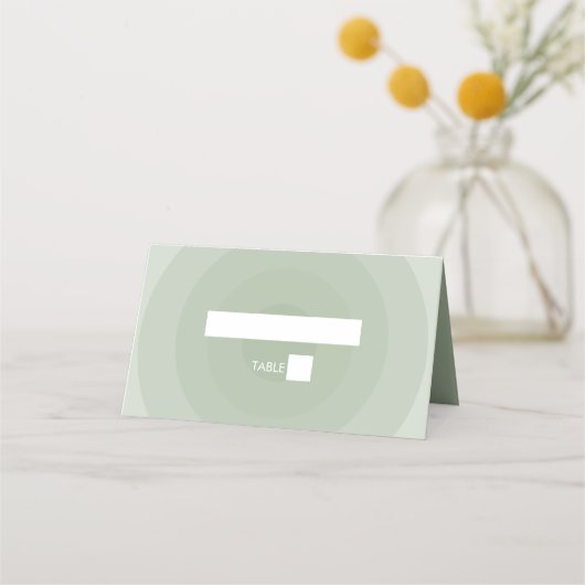 Sage Green Modern Monogram Weddenschap Plaatskaartje (Voorkant)