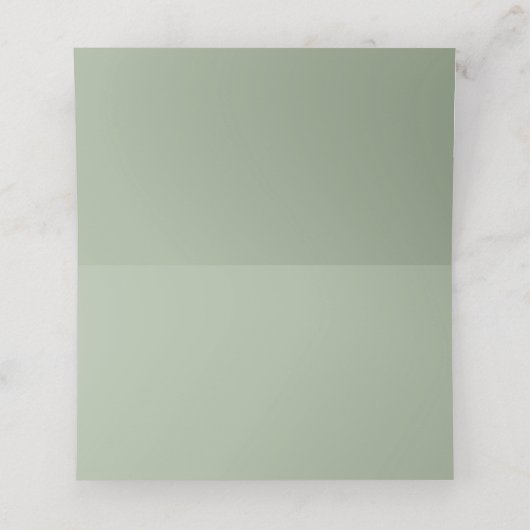 Sage Green Modern Monogram Weddenschap Plaatskaartje (Binnenkant ongevouwen)