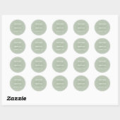 Sage Green Modern Monogram Weddenschap Ronde Sticker (Vel)