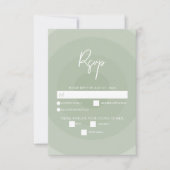 Sage Green Modern Monogram Weddenschap RSVP Kaartje (Voorkant)