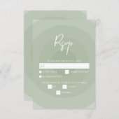 Sage Green Modern Monogram Weddenschap RSVP Kaartje (Voorkant / Achterkant)