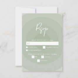 Sage Green Modern Monogram Weddenschap RSVP Kaartje