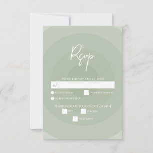 Sage Green Modern Monogram Weddenschap RSVP Kaartje