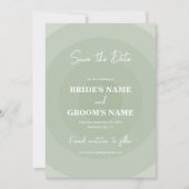 Sage Green Modern Monogram Weddenschap Save The Date (Voorkant)